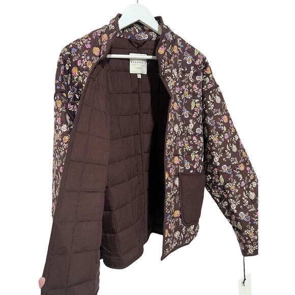 BAGATELLE COLLECTION WOMENS SIZE XLARGE FLORAL COTTON QUILTED JACKET BROWN NEW - Picture 9 of 15